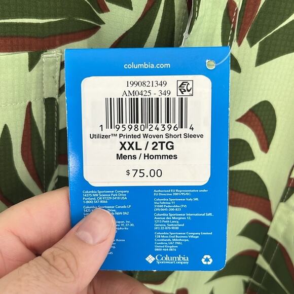 Mens Columbia Utilizer Printed Woven Short Sleeve Shirt Size XXL - Picture 4 of 8